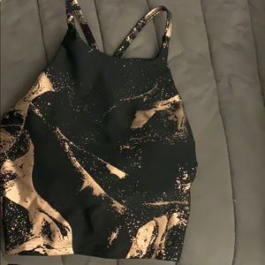 Rose gold black workout top